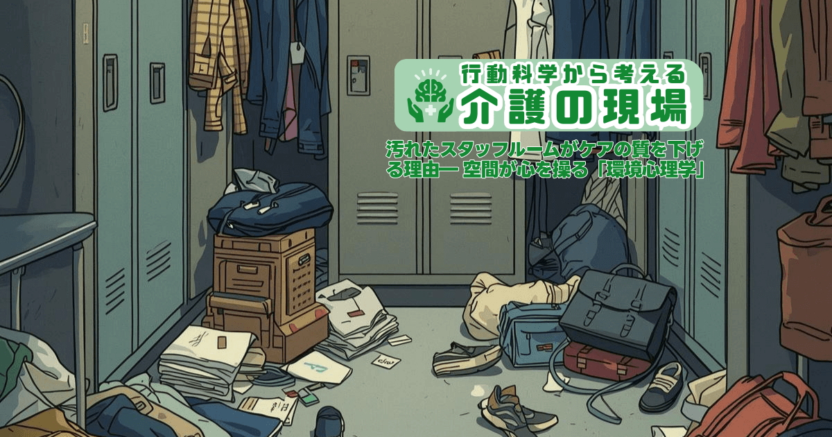 汚れたスタッフルームがケアの質を下げる理由 ― 空間が心を操る「環境心理学」 | 行動科学から考える介護の現場
