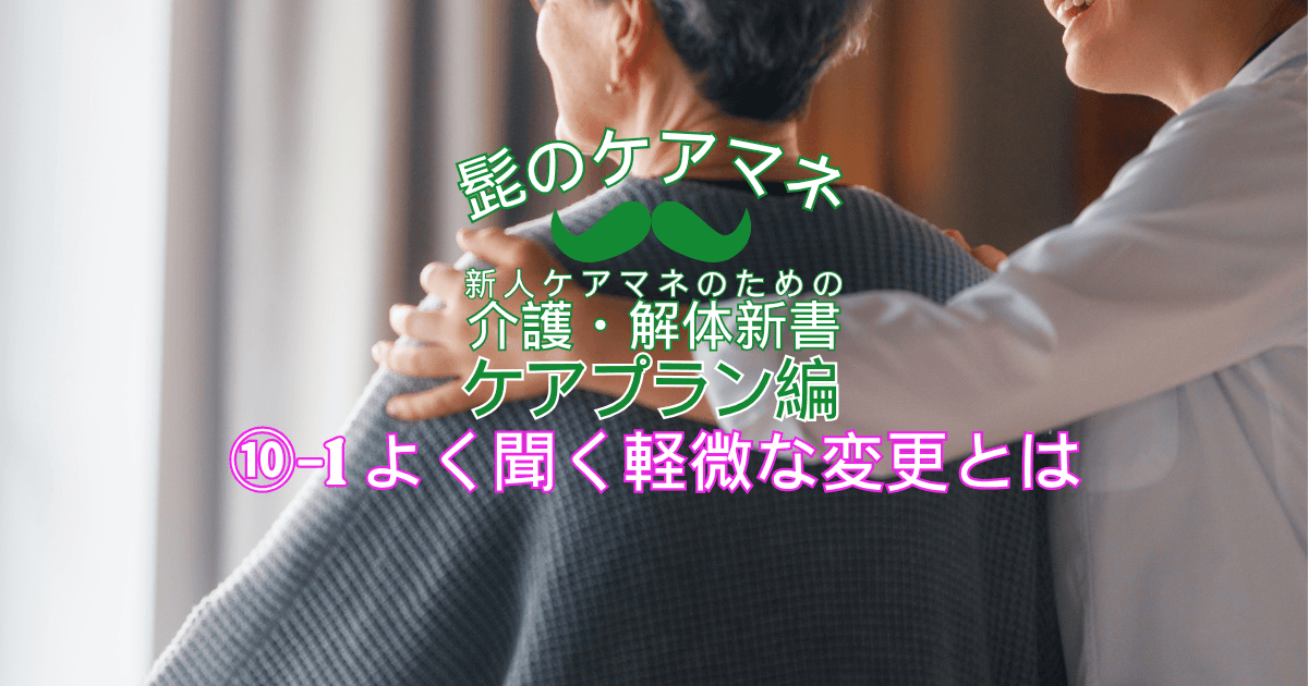 【ケアマネを長く続けるコツ~ケアプラン編】(10)-1よく聞く軽微な変更とは|新人ケアマネのための介護・解体新書 by 髭のケアマネ